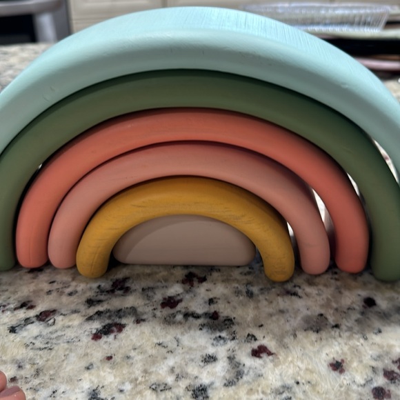 MONTESSORI WOODEN RAINBOW STACKING TOY - Picture 6 of 6
